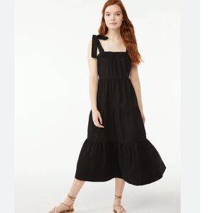 Free Assembly Tiered Maxi Dress with Shoulder Ties